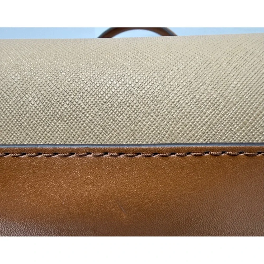 Michael Kors Marilyn Medium Satchel Camel Multi Leather Top Handle Bag - Picture 5 of 15